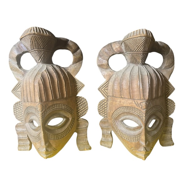Carved Wooden African Tribal Masks